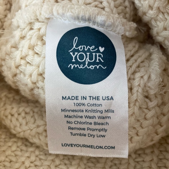 LOVE YOUR MELON | Cream Pom Beanie - Picture 2 of 4